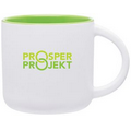 14 Oz. Minolo Mug With Matte White Outside/ Glossy Lime Green Interior